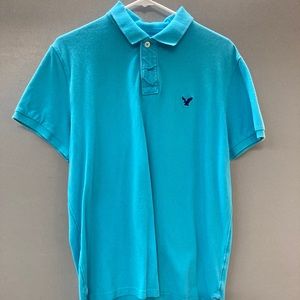 Vintage Light Blue American Eagle Short Sleeve Polo